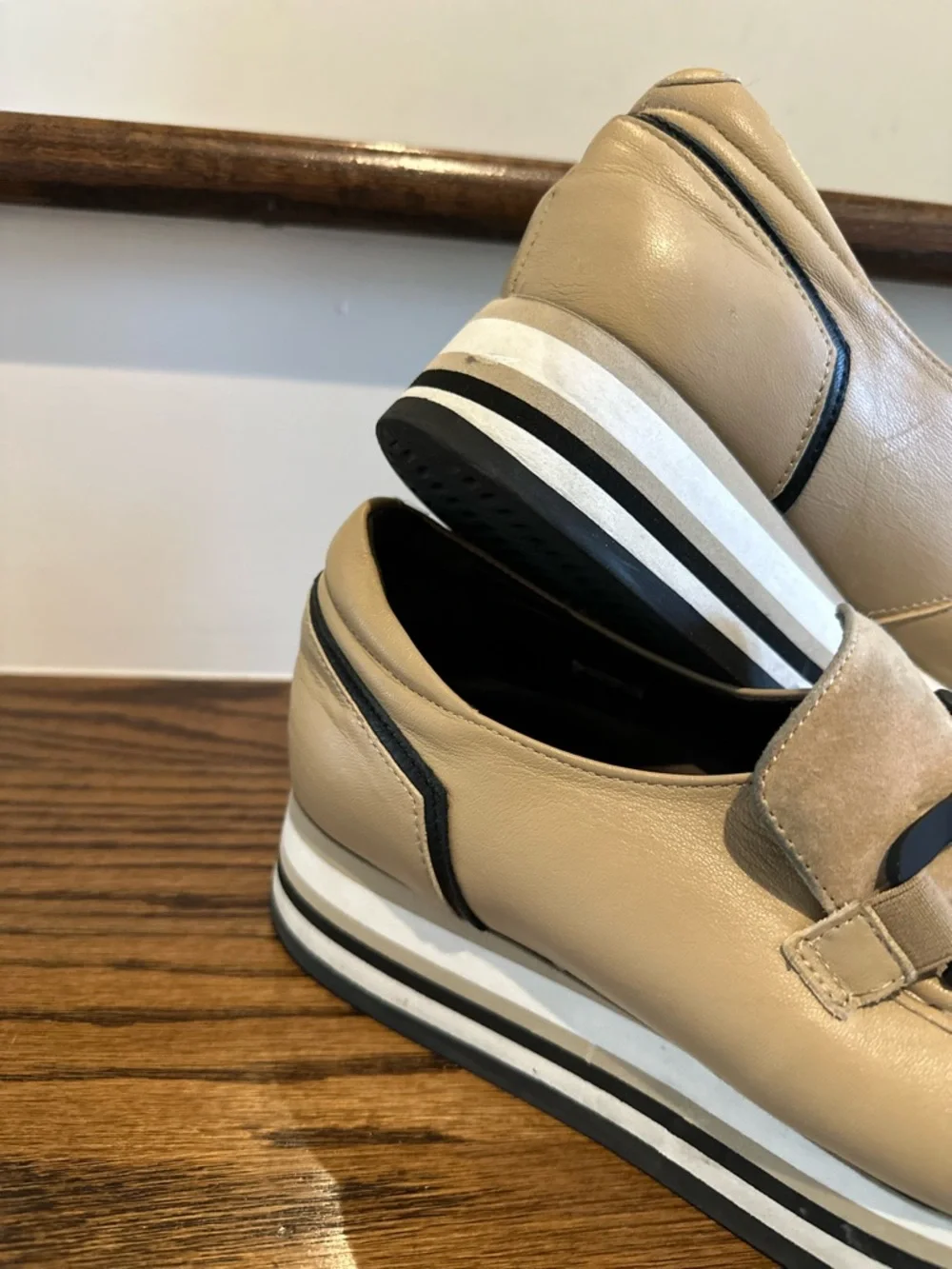 Softwave Beige Women's Platform Chain-Detail Sneakers - Picture 9 of 9